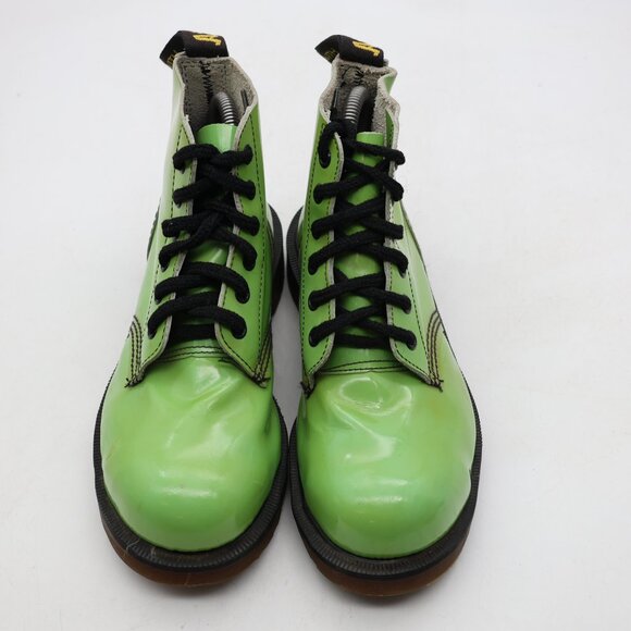 Doc Dr. Marten's Women's UK 4 US 6 Steel Toe Green Patent Leather England - Picture 3 of 12